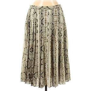 J. Crew snakeskin print olive green pleated midi skirt calf length women’s sz 2